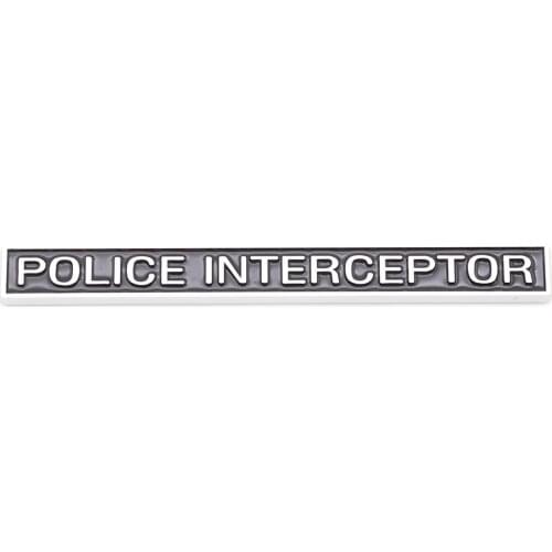 EIDRAN 13x1.4x0.5cm Universal POLICE INTERCEPTOR ABS Emblem Badge Car Trunk Creative Sticker