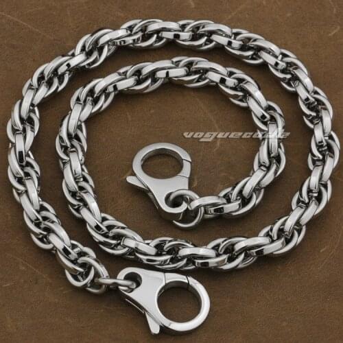 14" ~ 36" Two Tone 316L Stainless Steel Mens Biker Rocker Wallet Chain 5N008WC2A(Length 24inch)