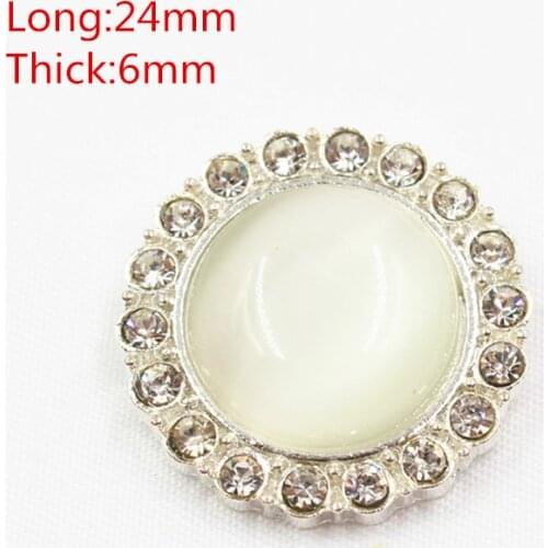 1651824,1pcs/Lot 24mm Rhinestone pearl inlaid metal buttons flower Clothing accessories Jewelry Accessories diy