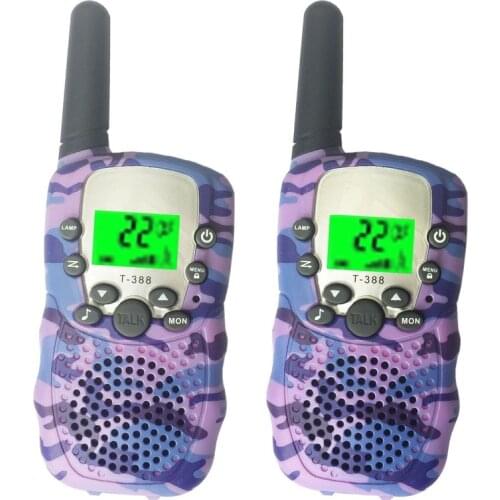 2 Pcs Child Walkie-talkie Toy T388 Purple Camouflage Electronic Educational Toy Home Parent-child Interactive Wireless Phone