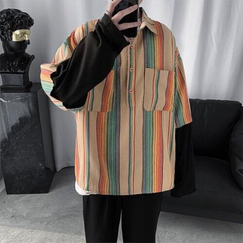 2021 Spring Autumn Features Shirts Men Casual Long Sleeve Casual Slim Fit Male Shirts Zipper Decoration XXL