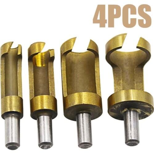 4pcs/set Titanium HCS Coated Plug Cutter 6-16mm Wood Timber Drilling Hole Drill Bit Durable Woodworking Tools