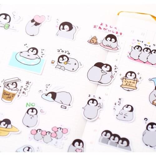 40pcs/lot Cute penguin Sticker Diy Album Scrapbooking Diary Planner Journal Sticker Decorative Label For Kids