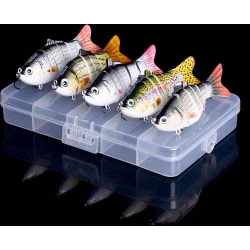 5pcs 10cm 18g Box kit Sinking Wobblers 6 Segments Fishing Lures Jointed Swimbait Hard Bait Fishing Tackle For Bass