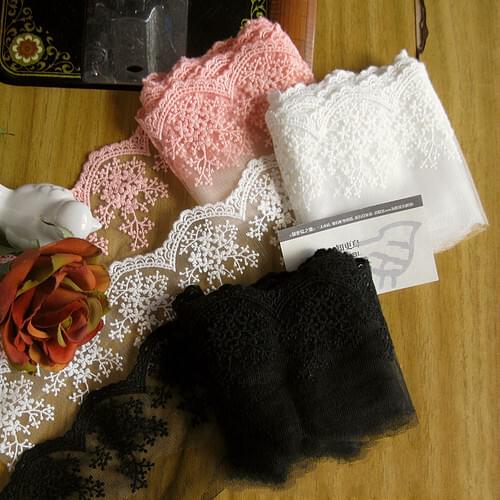 5Yard/Lot High quality clothing sewing materials textiles lace fabric black white DIY 10cm wide cotton lace trim handmade diy