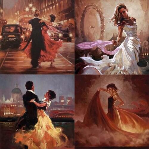 5D DIY Diamond Painting European Elegant Lady Dancing Embroidery Full Square Rhinestone Cross Stitch Kit Home Decor Crafts Gift