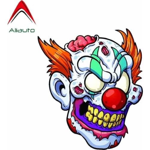 Aliauto Personality Cartoon Clown Skull Reflective Decoration Car Sticker Motorcycle Bike Evil Psycho Zombie Decal PVC,14cm*12cm