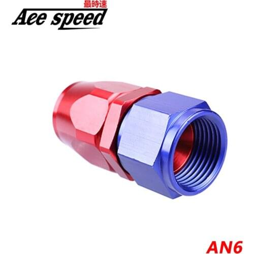 Aluminum AN6 Oil Fuel Swivel Male Hose End 0 Degree Straight Swivel An Fittings Adapter Hose End Oil Fuel Reusable Fitting