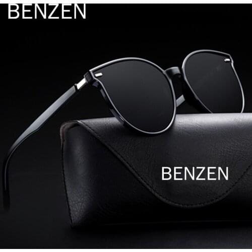 BENZEN Polarized Sunglasses Women Round Retro Plastic Frame Vintage Large Sun Glasses For Women Men UV400 Protection 6723