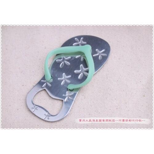 Free Shipping Flip flop wine bottle opener with starfish design wedding favor guest gift