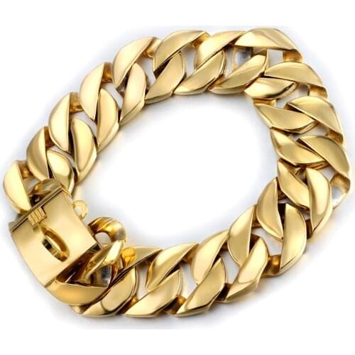 52MM Strong Cut Curb Cuban Link Dog Chain 316L Stainless Steel Gold Tone Cast Dogs Chains Pet Collar Choker Wholesale Necklace