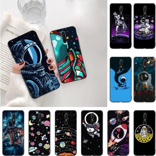 Cartoon Astronaut Space Travelling Phone Case For Oppo A5 A9 2020 Reno2 z Renoace 3pro A73S A71 F11
