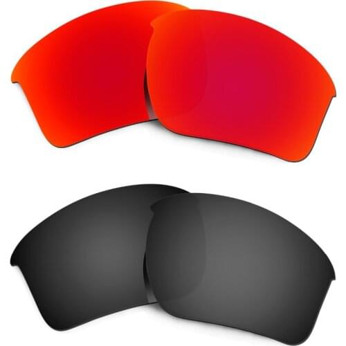 HKUCO For Half Jacket 2.0 XL Sunglasses Replacement Lenses Red/Black 2 Pairs