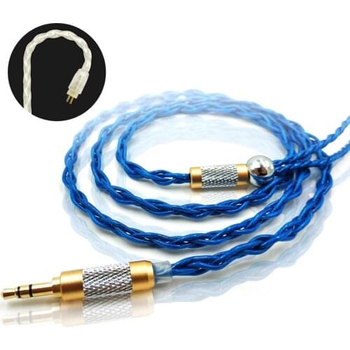 JCALLY Wear-resistant Golden Plated Braided Headphone Cable with B/C/MMCX Pin