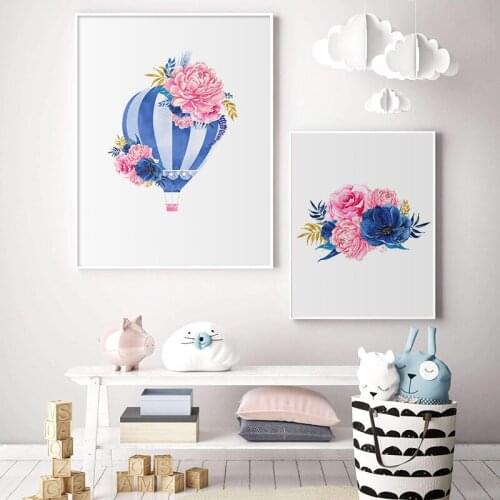 Sweet Home Canvas Painting Europe Romantic Watercolor Folower Wall Art Print Posters Peony Picture for Dining Hall Kitchen Decor