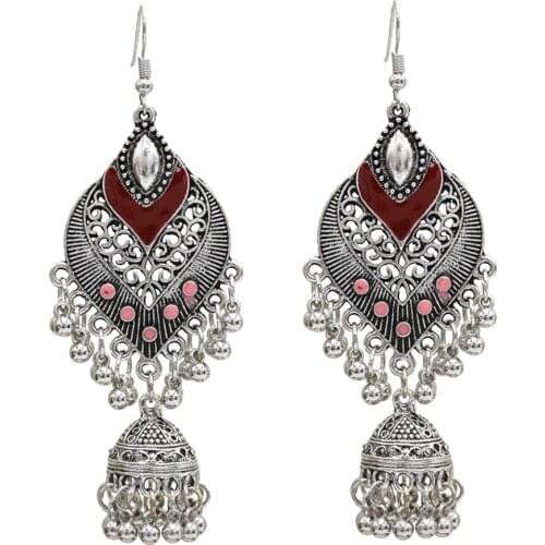 Classic Big Indian Earrings For Women Ethnic Jewelry Chic Heart Long Tassel Earrings Boho Pakistani Gypsy Egypt Oorbellen Nepal