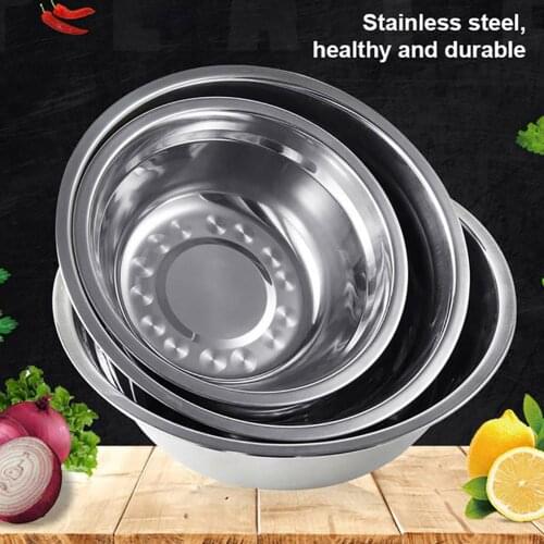 Stainless Steel Round Salad Egg Mixing Cooking Baking Food Bowl for Home Kitchen Restaurant Dinner Soup Stainless Rice Bowl