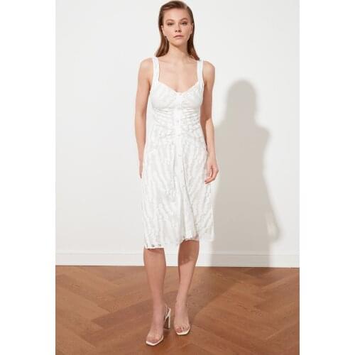 Trendyol Button Detail Lace Dress TPRSS21EL2492