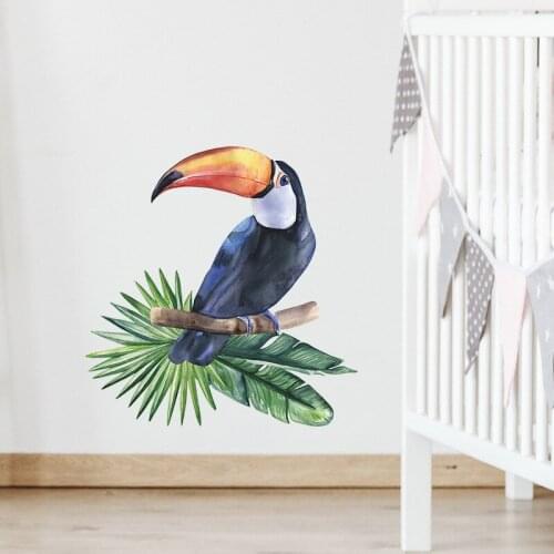 Cute Parrot Wall Stickers for Kids Rooms Wall Decor Living Room Bedroom Nursery Home Decoration Art Murals Birds Animal Decal