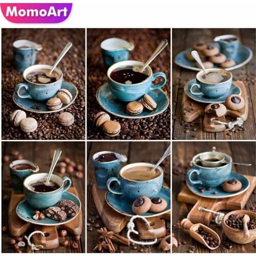 MomoArt 5D DIY Diamond Painting Coffee Full Square Diamond Embroidery Landscape Cross Stitch Kits Home Decor Gift
