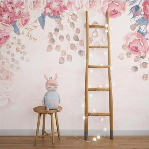 Custom Romantic flowers and leaves Murals Wallpaper 3D Wall Painting Living Room TV Sofa Bedroom Backdrop Wall Papel De Parede