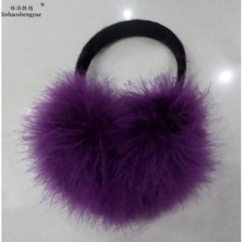 Linhaoshengyue The Ostrich Fur Earmuffs