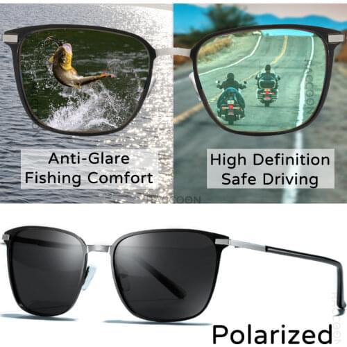 Square Polarized Sunglasses Men Vintage High Quality Goggles Driver Night Vision Sun Glasses Male Classic Outdoor Eyewear UV400