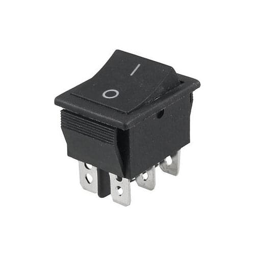 AC 16A/250V 20A/125V DPDT On On Rocker Switch Black