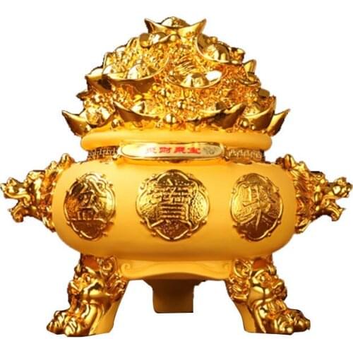 Resin Velvet Sand Gold Cornucopia Living Room Feng Shui Crafts Home Decorations Opening Gifts Figurines Miniatures Ornaments