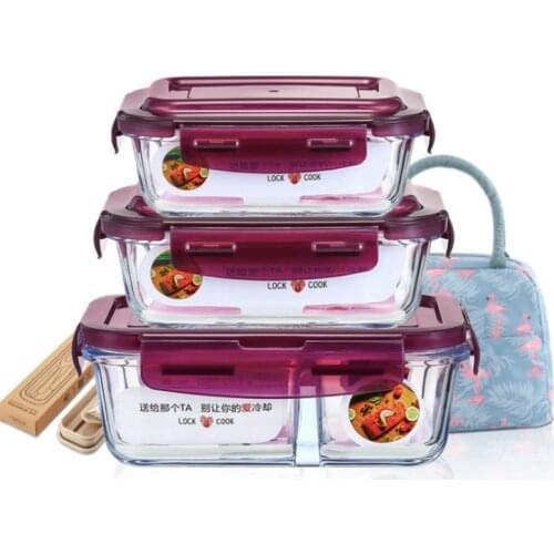 Portable Healthy Material Lunch Box Bento Boxes Glass Box Microwave Dinnerware Food Storage Container Food box Kitchen