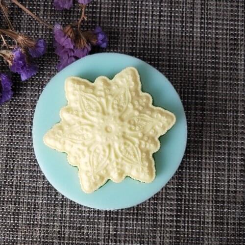 PRZY QT0121 Snowflake Silicone Mold Fatima Soap Mould Handmade Soap Making Molds Candle Silicone Mold Resin Clay Mold
