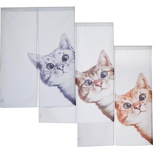 Lovely cartoon cat fabric curtain kitchen curtain porch bathroom partition bedroom decorative door curtain hanging portiere