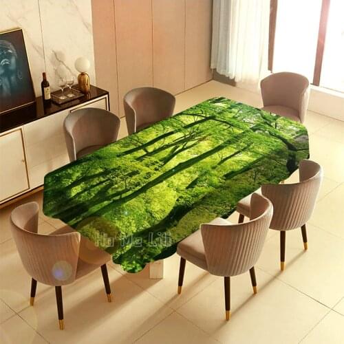 Green Woods Shrubbery Eye Protection Tablecloth Indoor And Outdoor Waterproof Oil Proof Home Decor