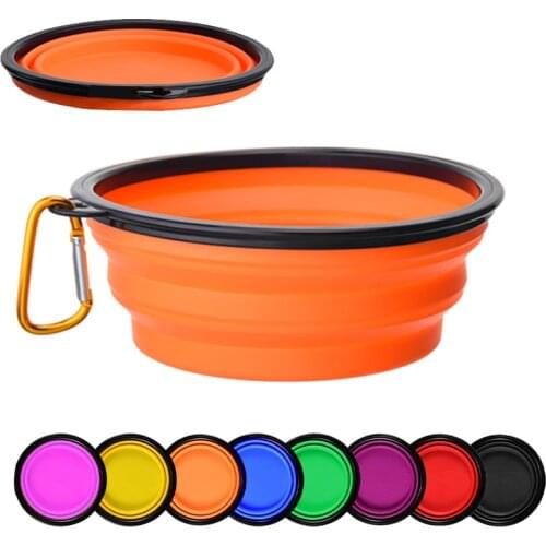 Collapsible Dog Bowl Silicone Dog Travel Bowls for Water Food Feeder Portable Foldable Pet Bowls Outdoor Cat Feeding Cup Dish