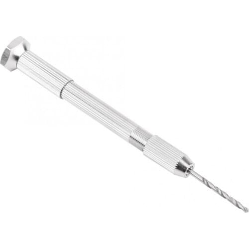 Hand Drill Bits Silver Color Hand Twist Drill With 10 HHS Drill Bits Drilling Tool for PCB Watch Repair