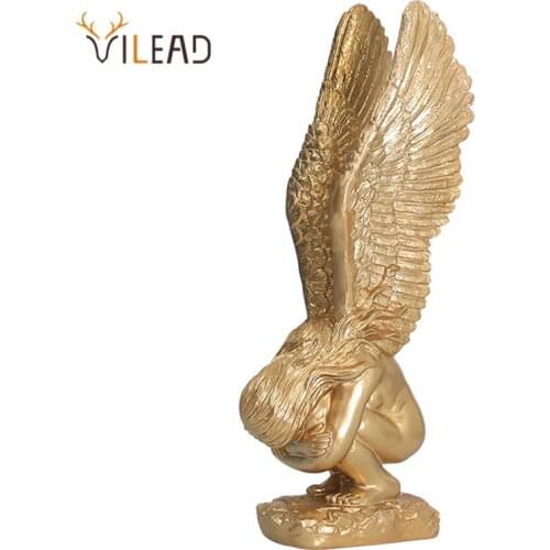 VILEAD Resin Craft Angel Wing Statue Memorial and Redemption Figurines Living Room Decoration Office Ornaments Home Accessories