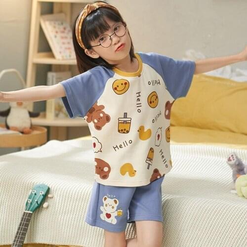 Girls Top Cotton Pajamas Set Kids Boy Cartoon Sleepwear Cartoon Pajamas with Pants Nightwear Boys Girls Animal Pyjamas Pijamas