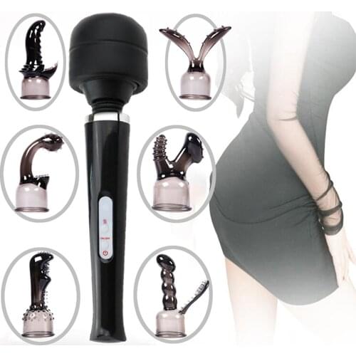 Huge Magic Wand Vibrators for women USB Charge Female G Spot Massager Clitoris Stimulator Vibrator Head Accessories TPR