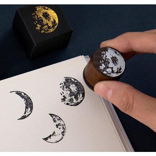 Vintage moon seal Decorative Scrapbooking material Moon phase Stamps craft supplies