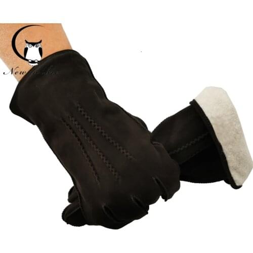 High-quality Wool sheepskin gloves mittens fashion leather outdoor gloves warm riding gloves delicate workmanship
