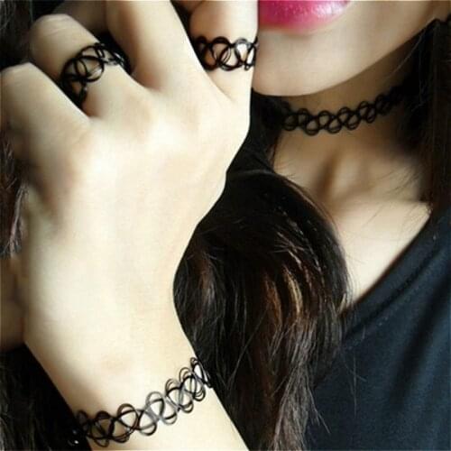 1pcs Black Water Drop Circular Cobwebbing Extensible Action Figure Toy Clavicle Choker Necklaces For Children Kid Girl Gift