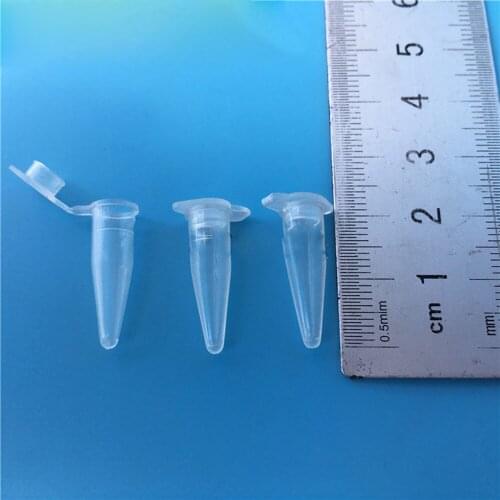 1000pcs 0.2ml Sample Preparation Round bottom Centrifuge Tubes with Attached Cap Clear White