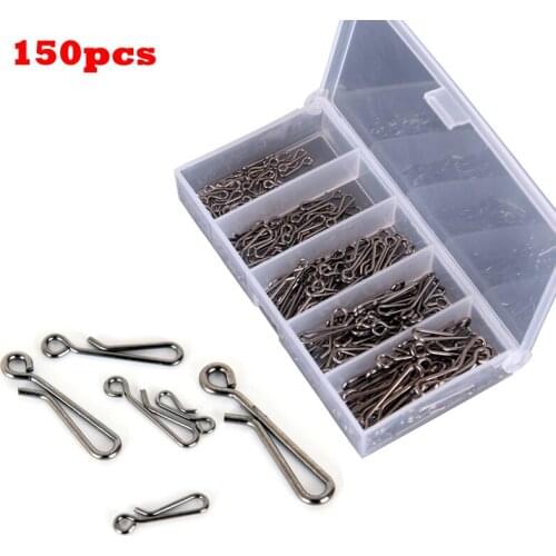 150pcs/box Hanging Fishing Snap Swivels Barrel Fishing Connector Sea Accessories Fish Carp Tackle Box Fly Tools Hook Lure Ring