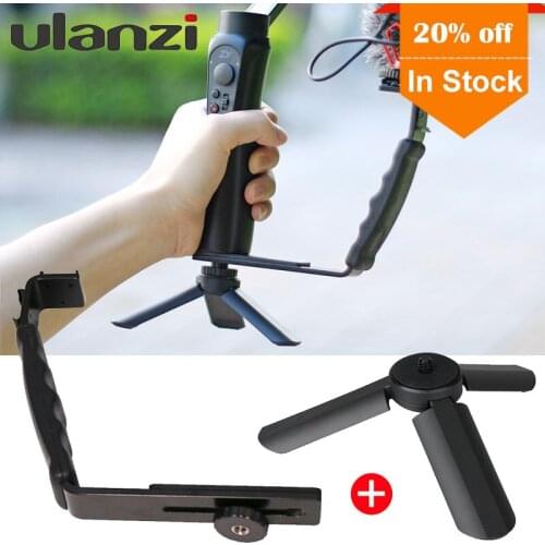 2 IN 1 Mini Tripod+L Bracket Stand With 2 Hot Shoe for Zhiyun Smooth Q 4/DJI OM 4 OSMO Mobile2 /Feiyu Gimbal/BY-MM1 Microphone