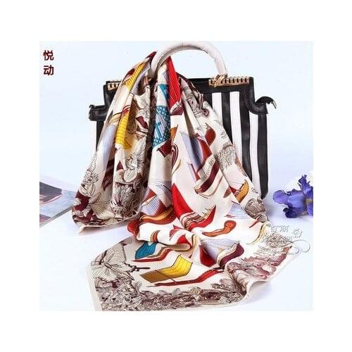 2017 somber-toned 100% mulberry silk silk manual edge abstract design big square scarf silk scarves