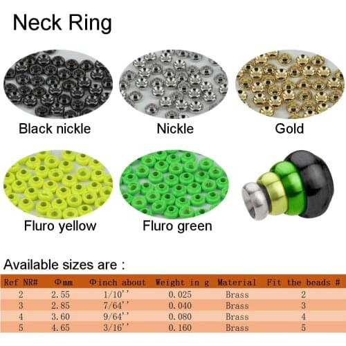 2018 Best Quality Aventik 50pcs Brass Neck Rings Fly Tying Materials Nymph Fly Fishing Brass Neck Beads For Dry Wet Flies Lure
