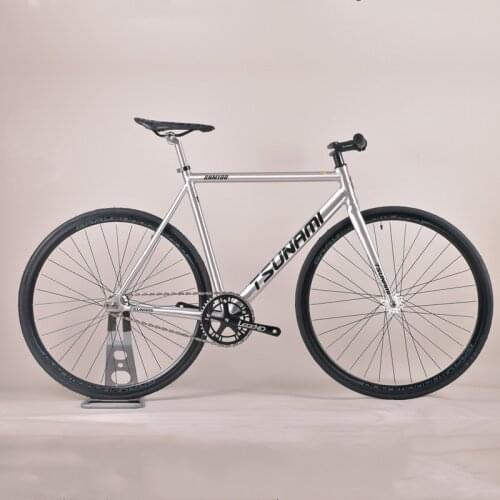 2021 New TSUNAMI SNM100 FIXED GEAR BIKE Aluminum Frame Single Speed Fixie Full Bike Track Bicycle 40MM Aluminium Wheel V Brakes