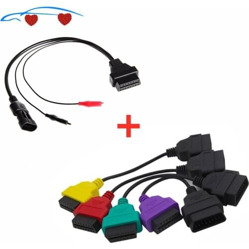 4PCS/lot fiatecuscan OBD2 Connector plus 16Pin OBD2 to 3Pin OBD1 Diagnostic Adaptor Connector Cable For Fiat Alpha Romeo