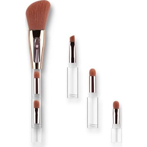 4 In 1 Multifunction Makeup Brushes High Quality Contour , Angled Eyebrow, Blending, Eye Shadow Combination Makeup Brush