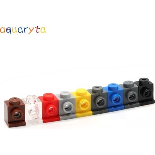 Aquaryta 50pcs Building Blocks Parts Brick 1x1 with Headlight Compatible with 4070 DIY Education Creative Toys for Teens
